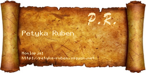 Petyka Ruben névjegykártya